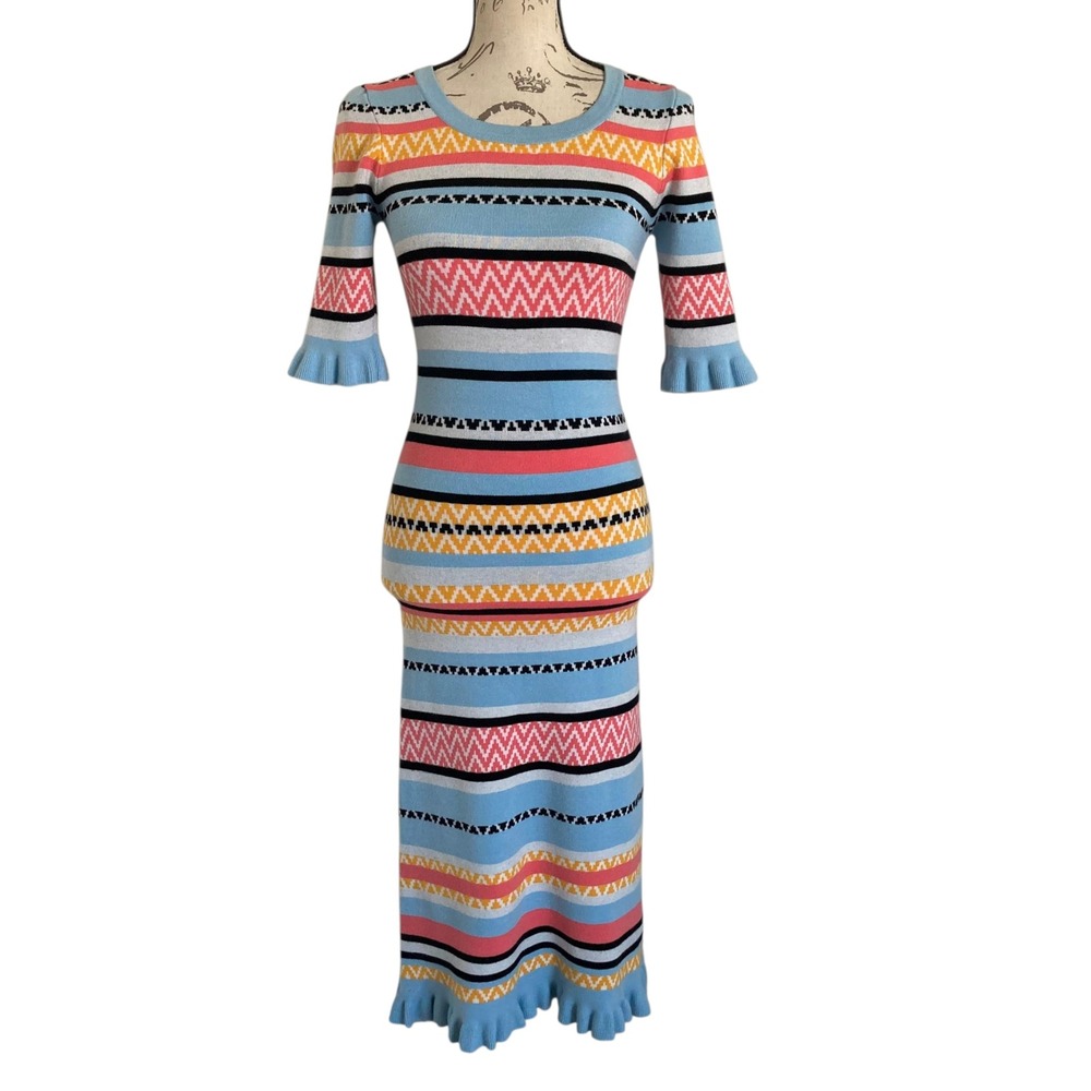 Betsey Johnson Multicolor Striped Midi Dress